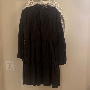 J Crew Black Cotton Long sleeve dress lined. Excellent condition